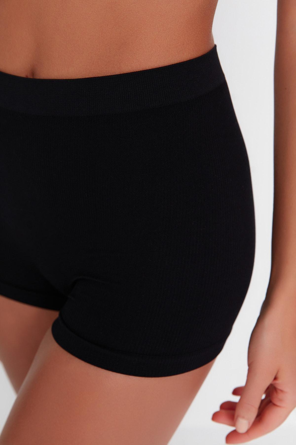 Black Seamless Boxer Panties, , large image number 2