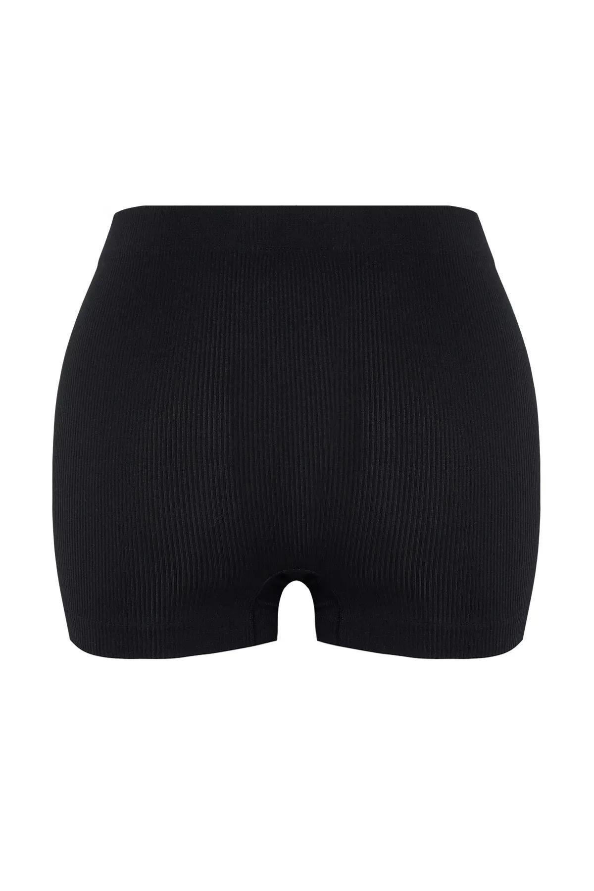 Black Seamless Boxer Panties, BLACK, large image number 5