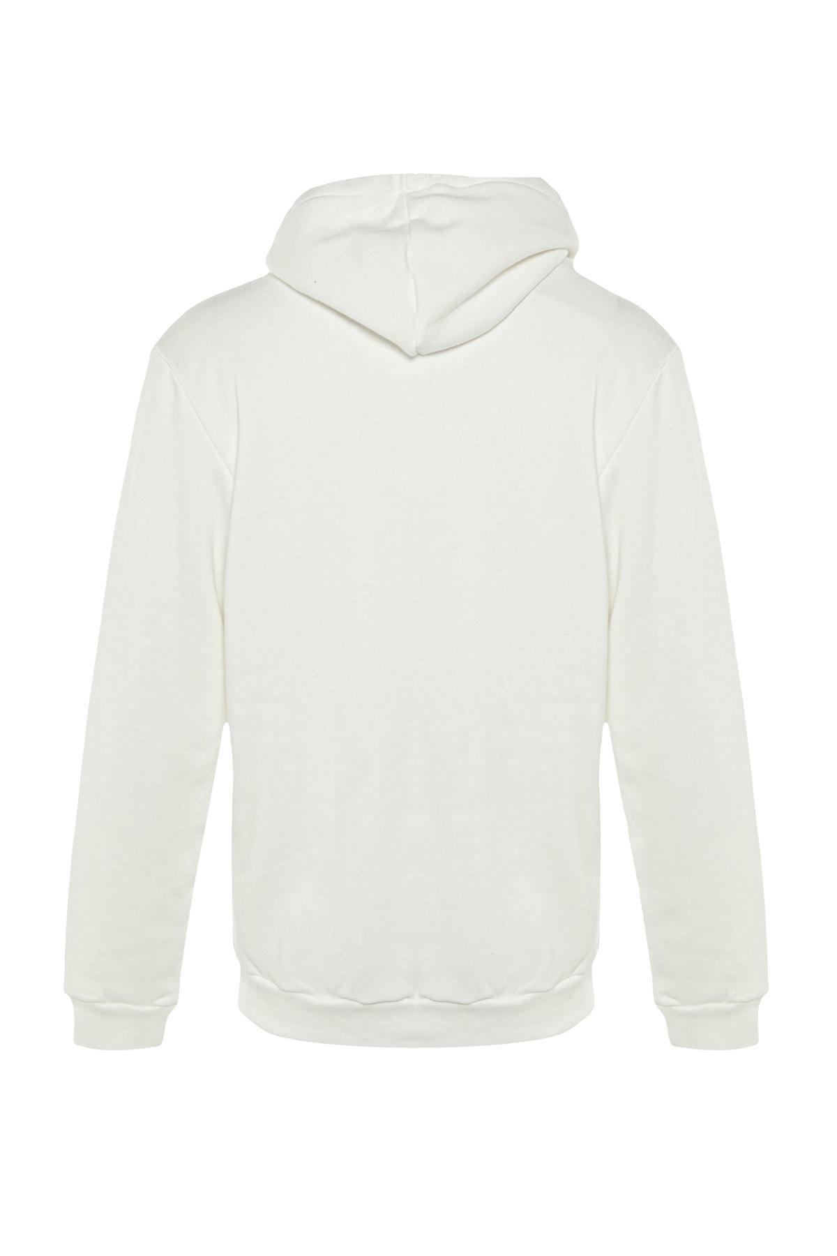 White Print Hooded Sweatshirt, , large image number 8