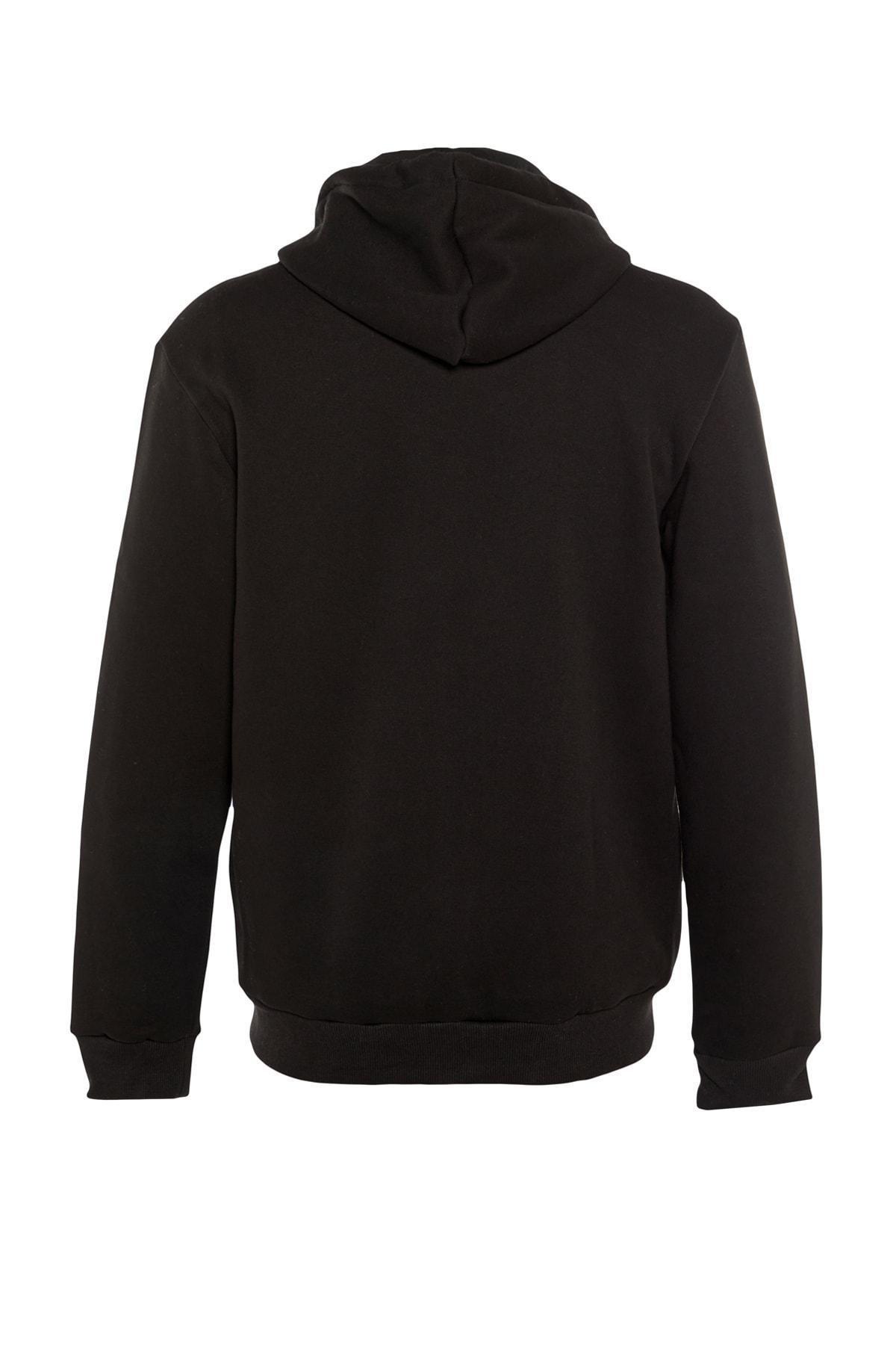 Black Print Hooded Sweatshirt, , large image number 8