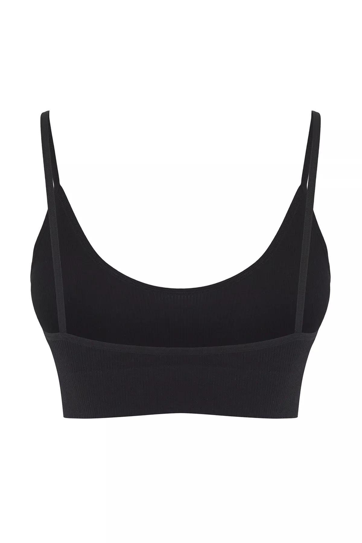 Black Seamless Bra, Black, large image number 7