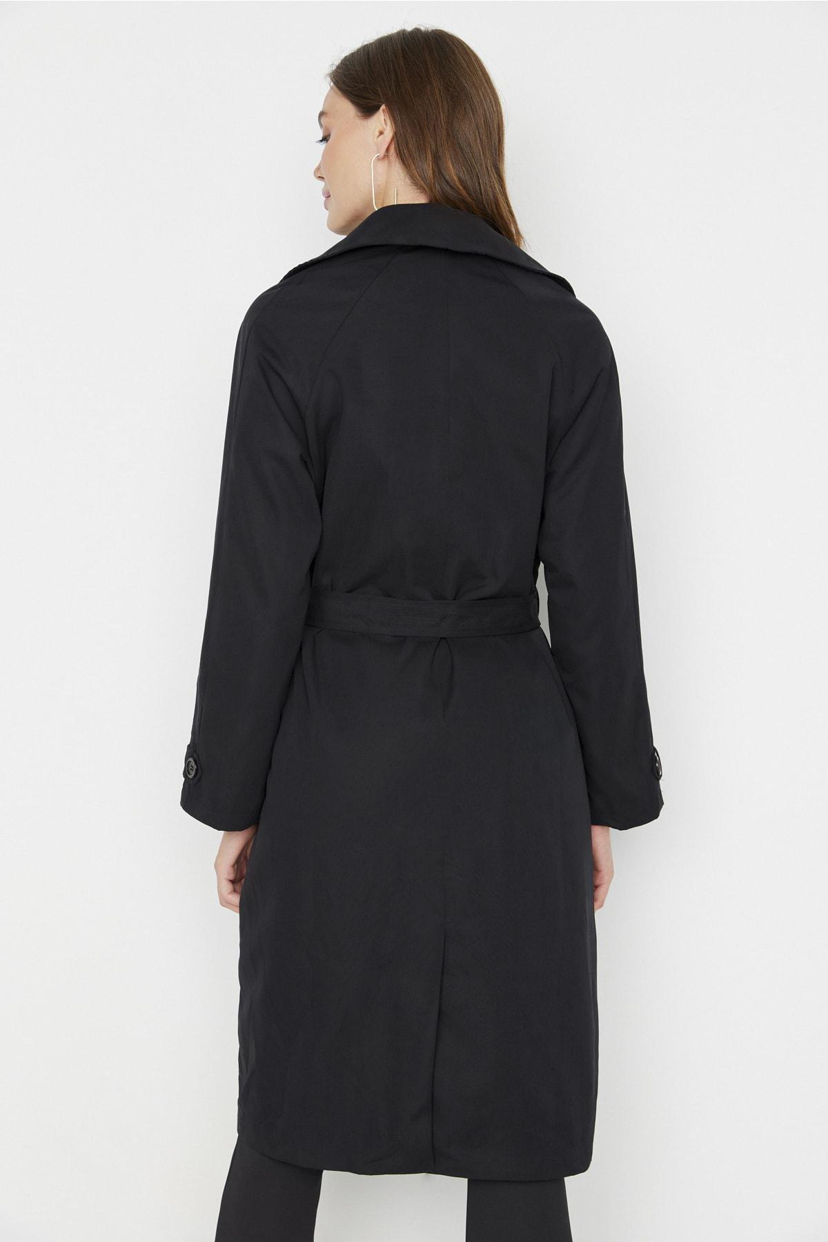 Black Oversize Trench Coat, , large image number 4