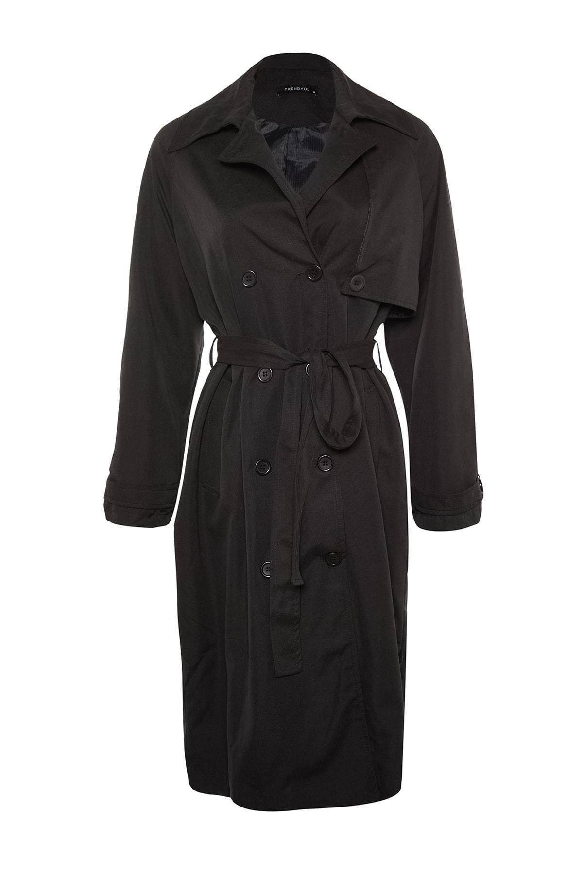 Trendyol - Black Oversize Trench Coat