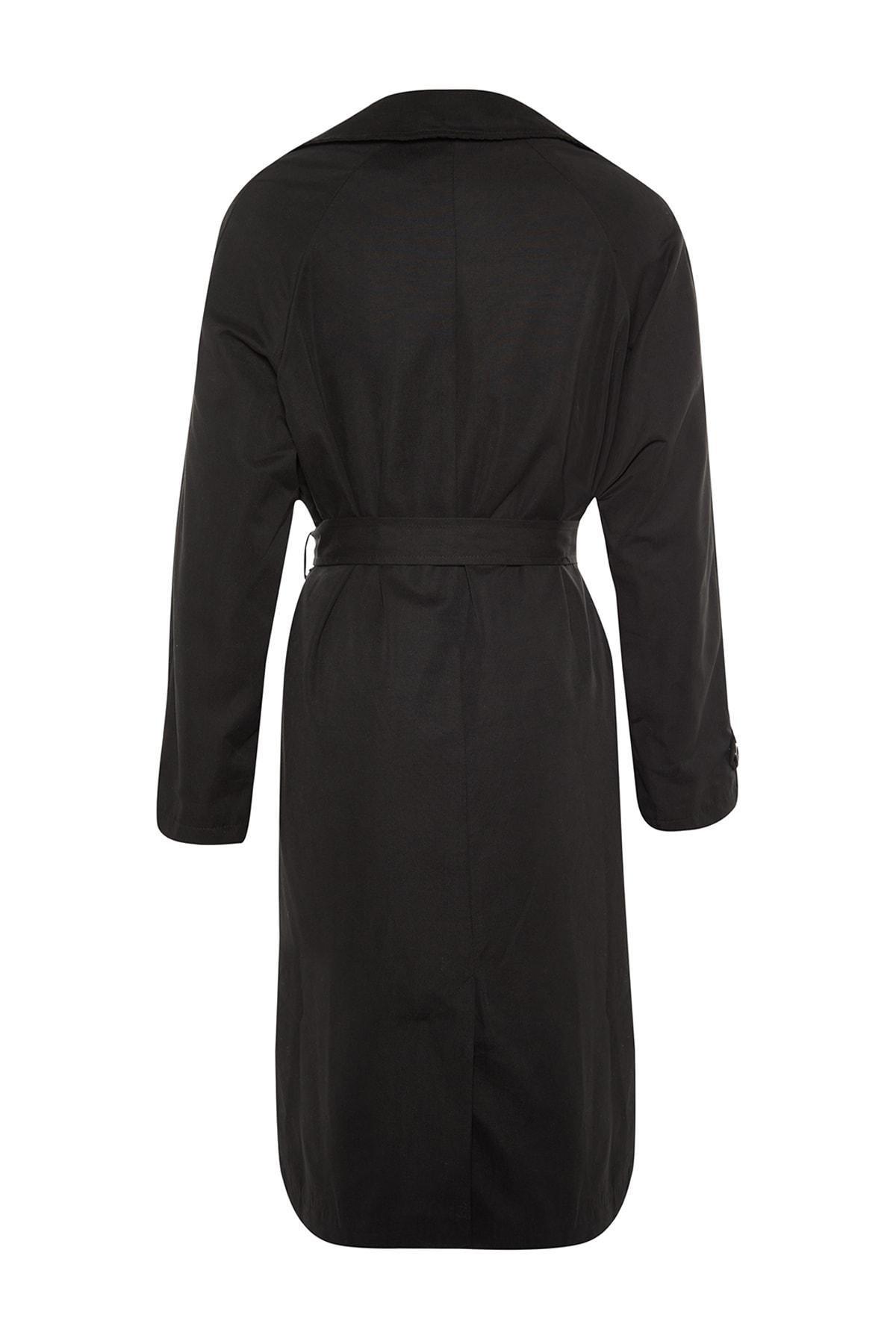 Black Oversize Trench Coat, , large image number 7