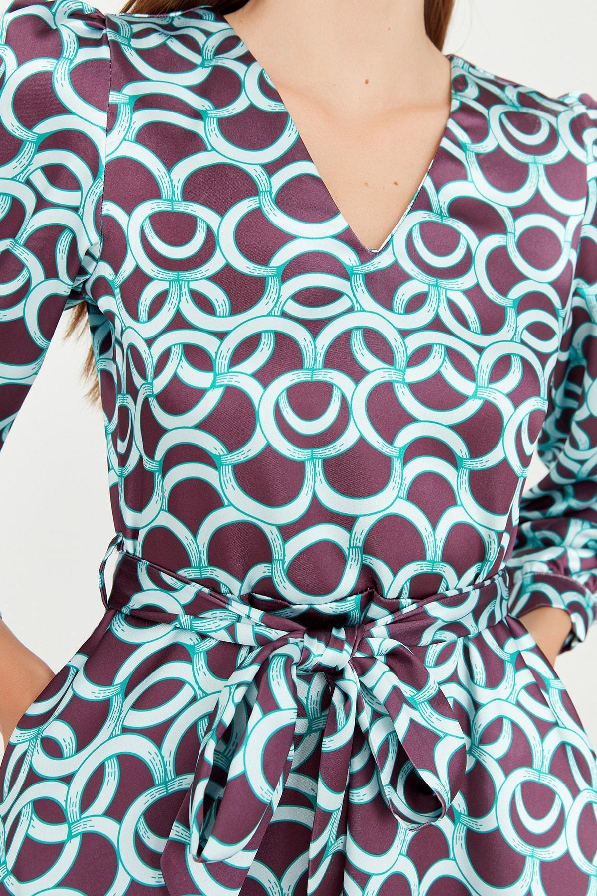Trendyol - Multicolour Pattern V-Neck Dress