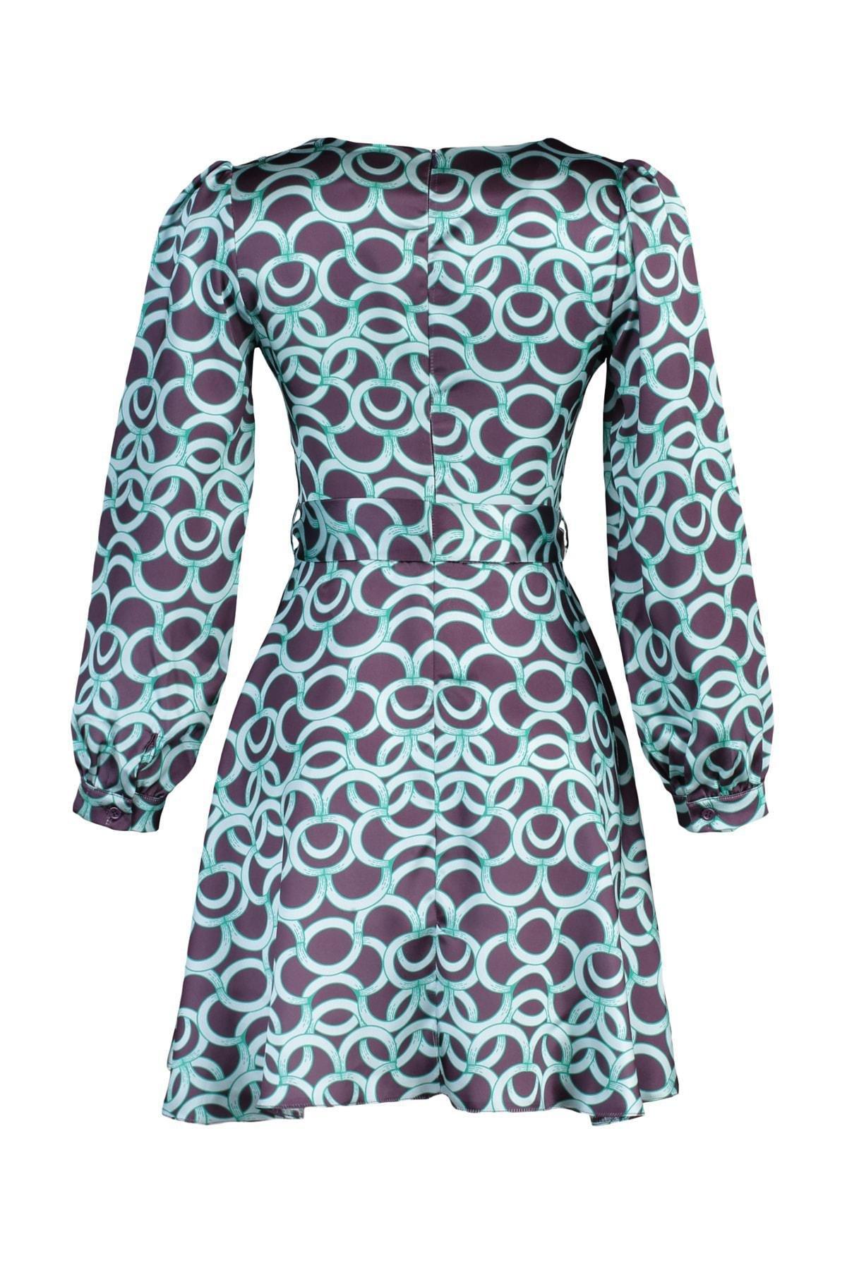 Trendyol - Multicolour Pattern V-Neck Dress