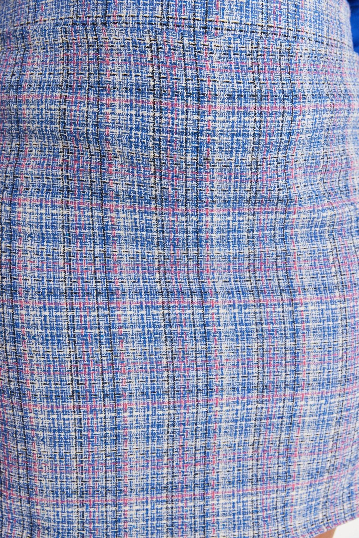 Blue Mini Plus Size Skirt, , large image number 2