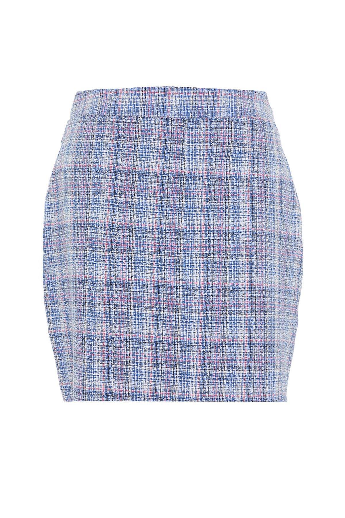 Blue Mini Plus Size Skirt, , large image number 5