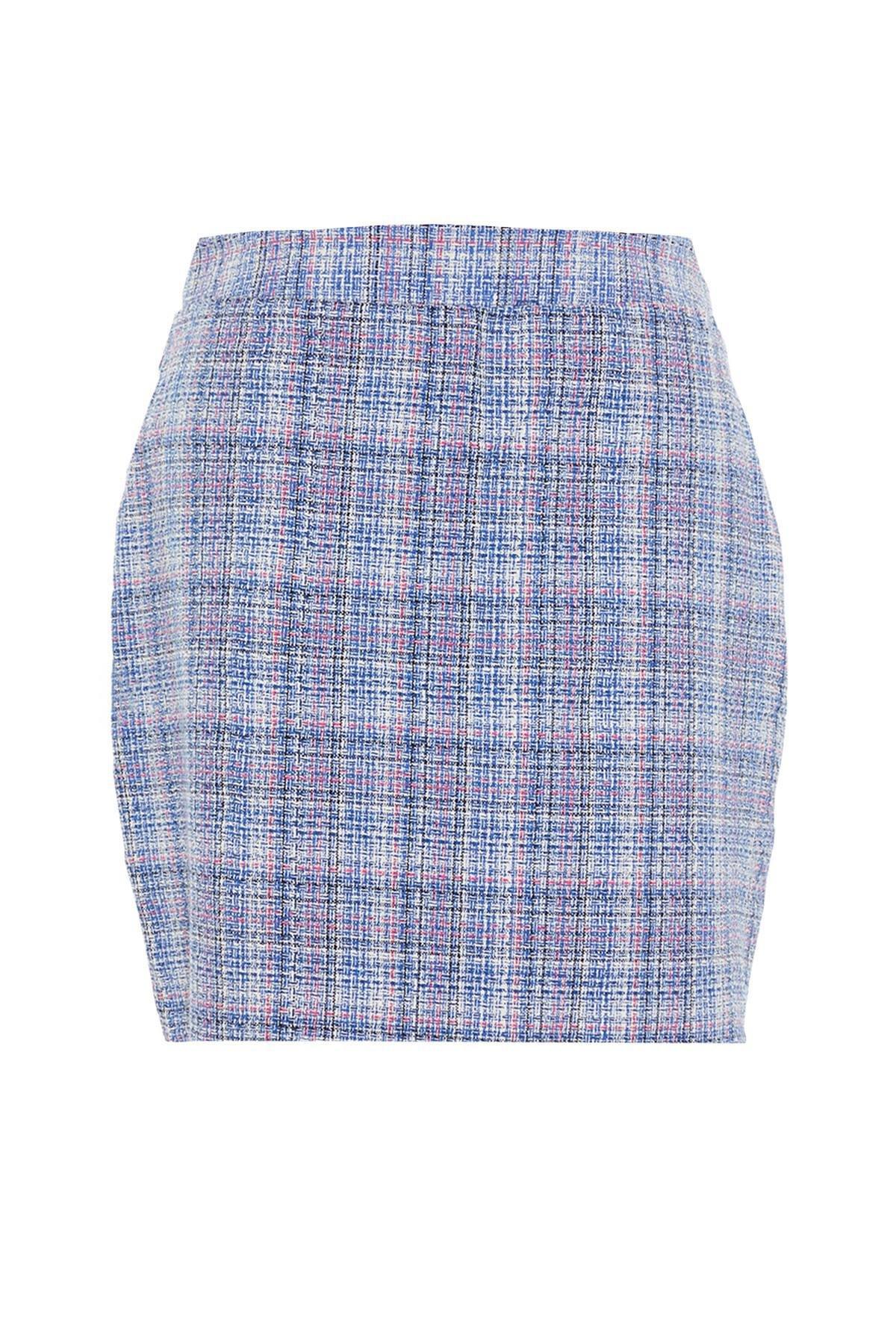 Trendyol - Blue Mini Plus Size Skirt