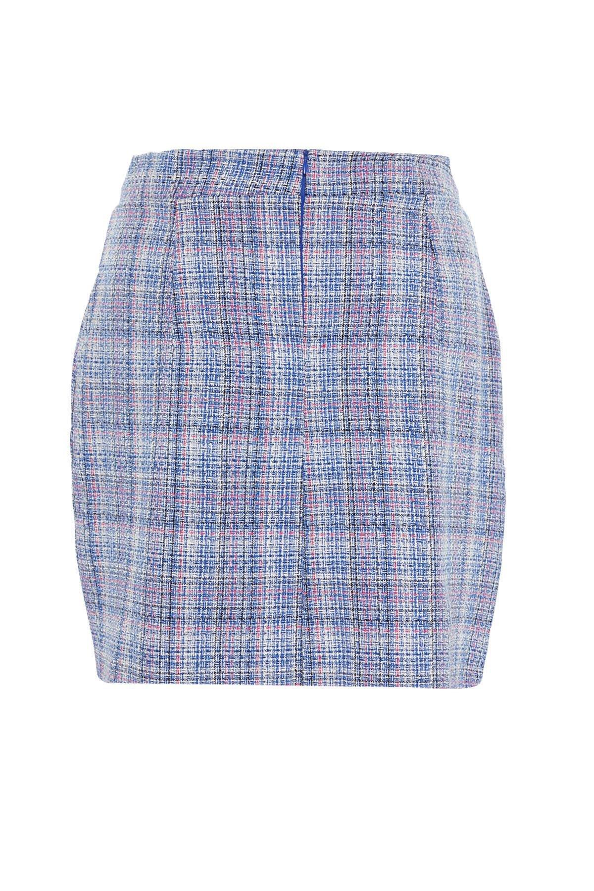 Blue Mini Plus Size Skirt, , large image number 6