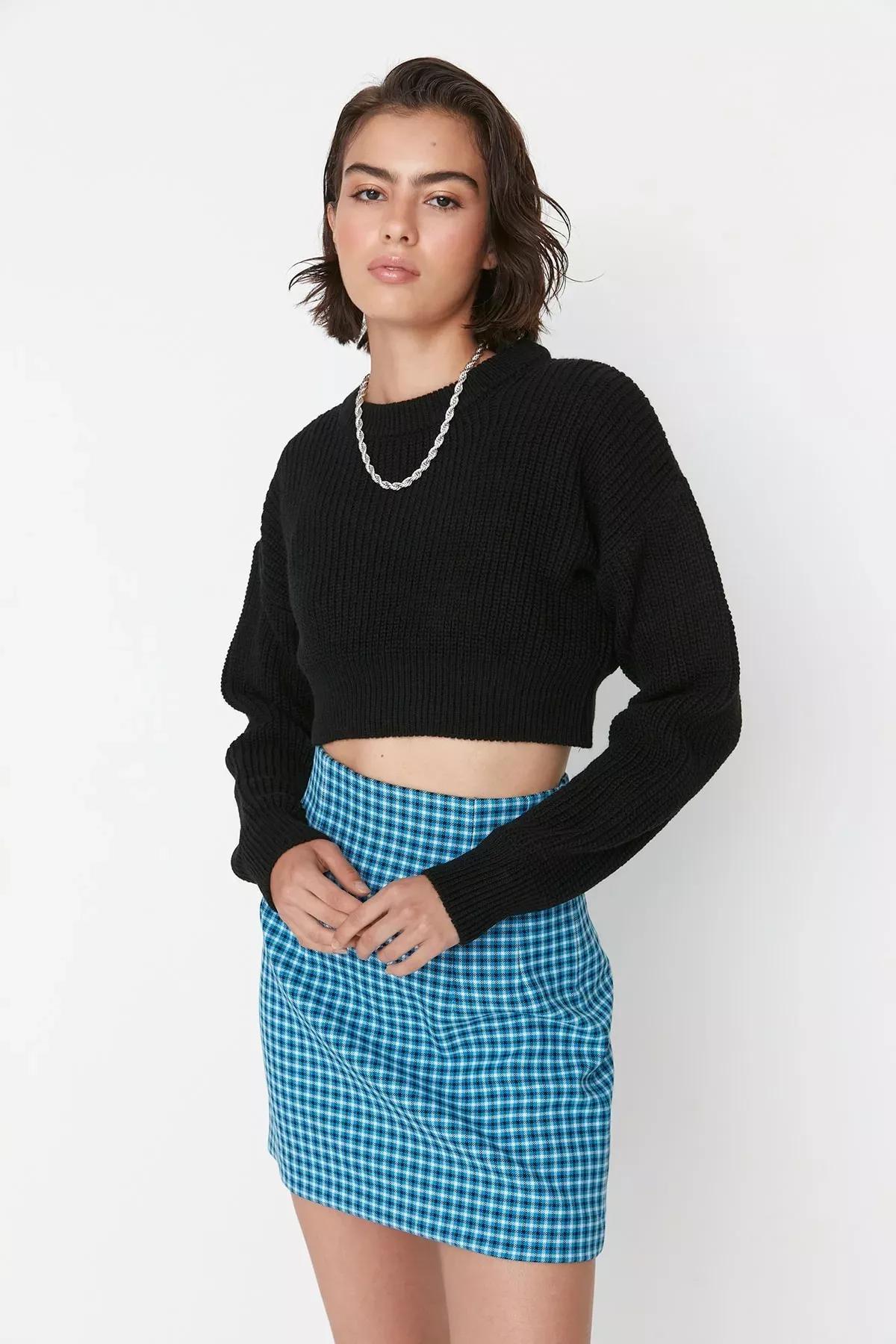 Black Crew Neck Sweater, , large image number 1