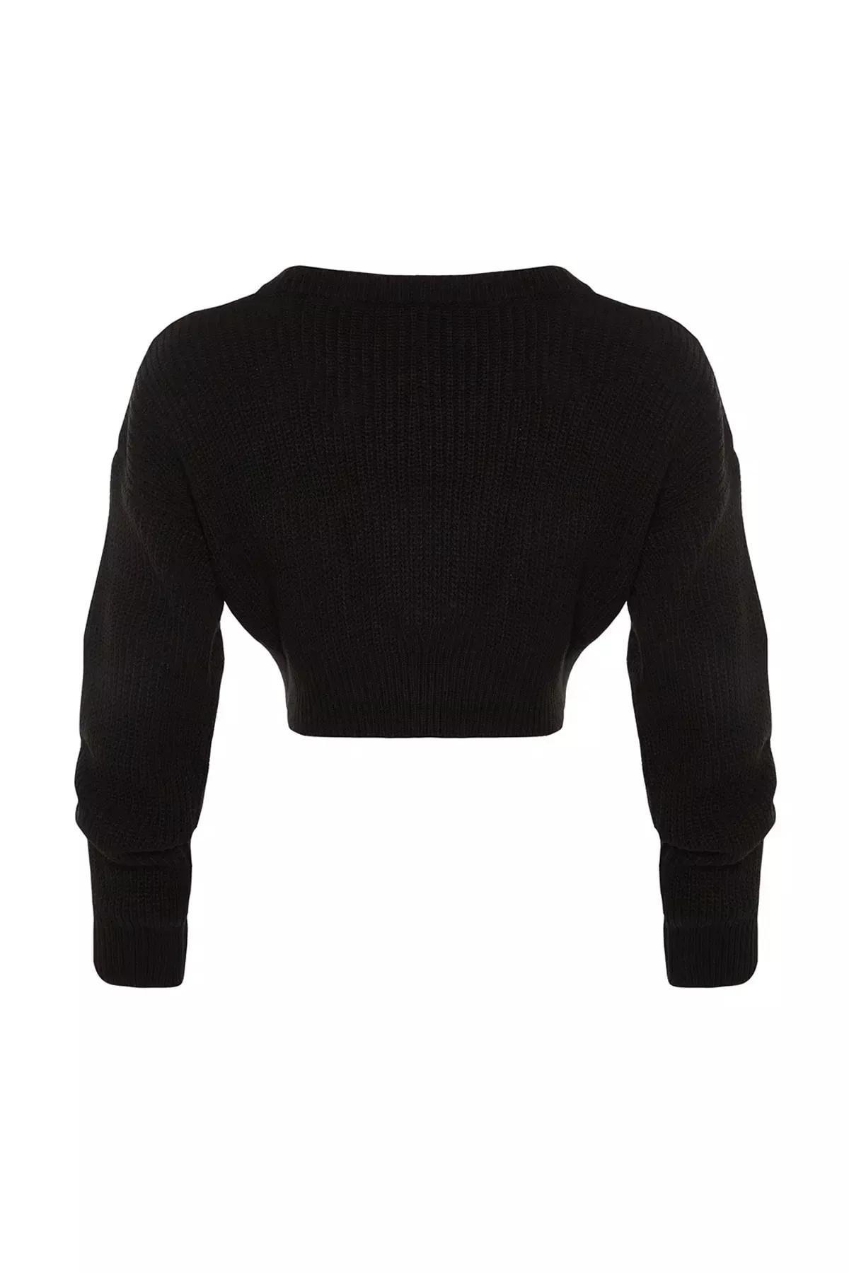 Black Crew Neck Sweater, , large image number 6
