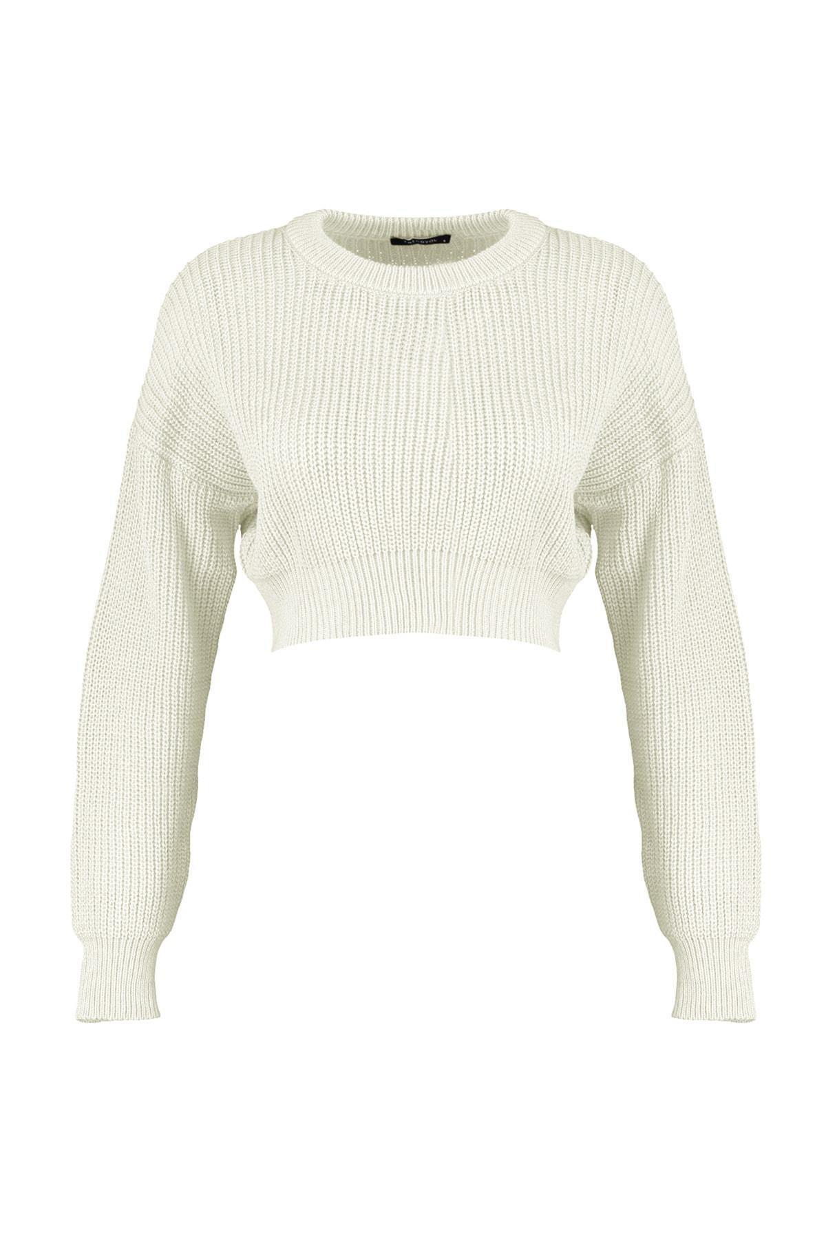 Ecru Crew Neck Sweater, , large image number 5
