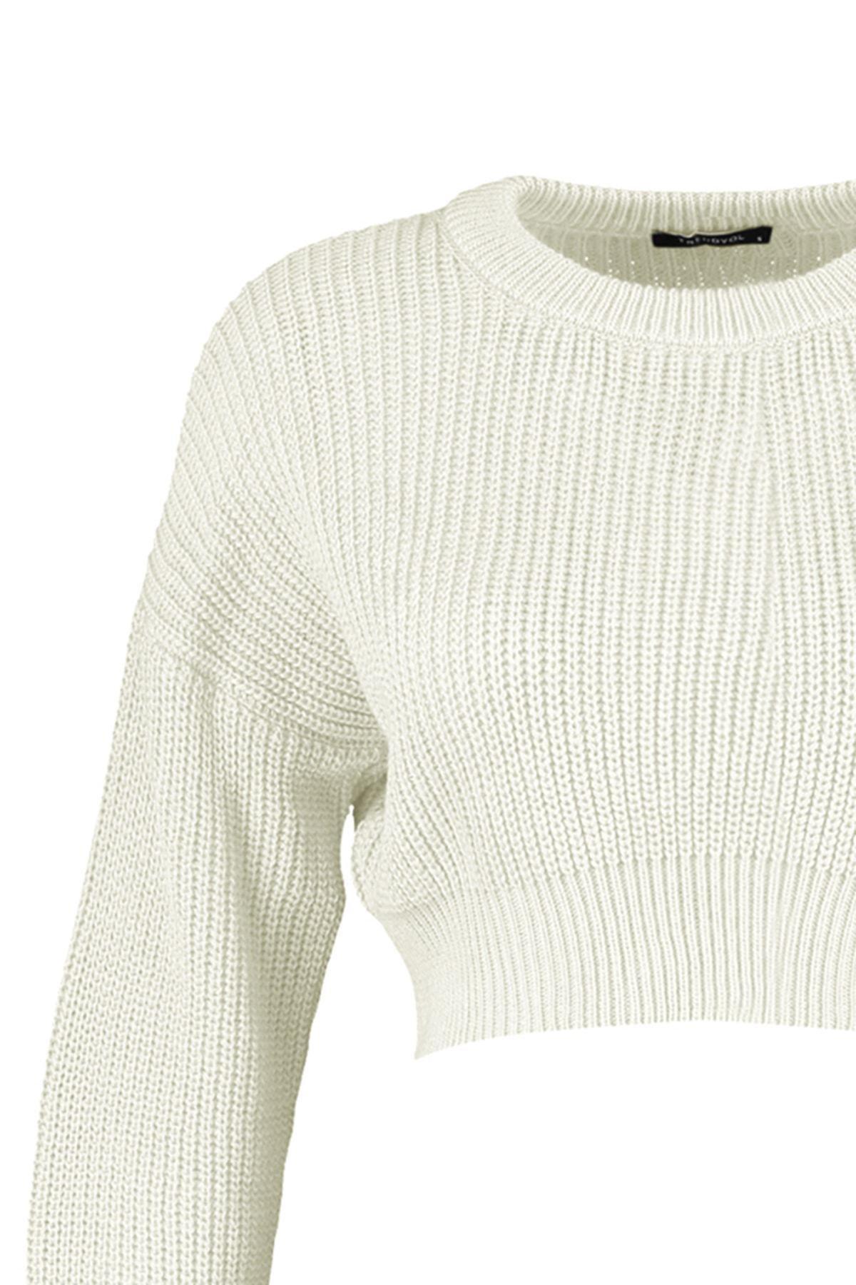 Ecru Crew Neck Sweater, , large image number 6