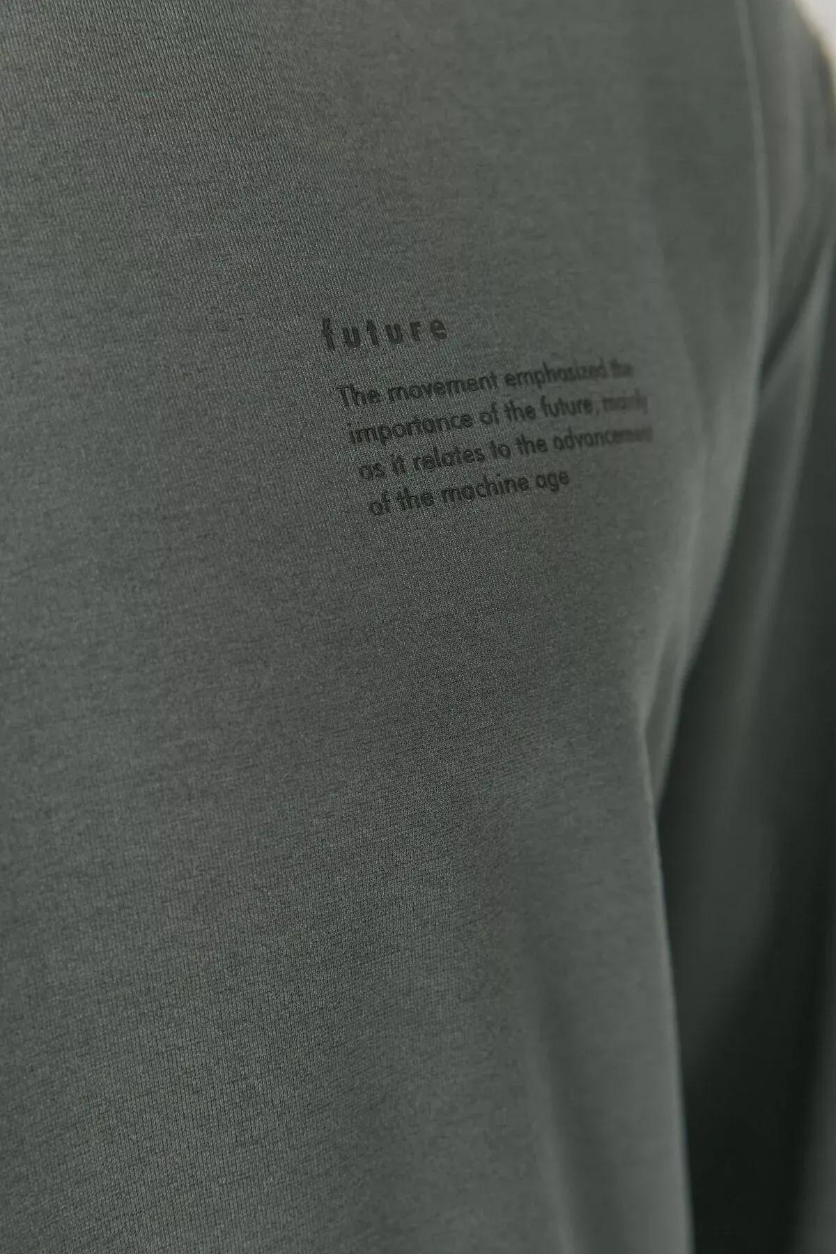 Green Relaxed Crew Neck Sweatshirt, , large image number 6