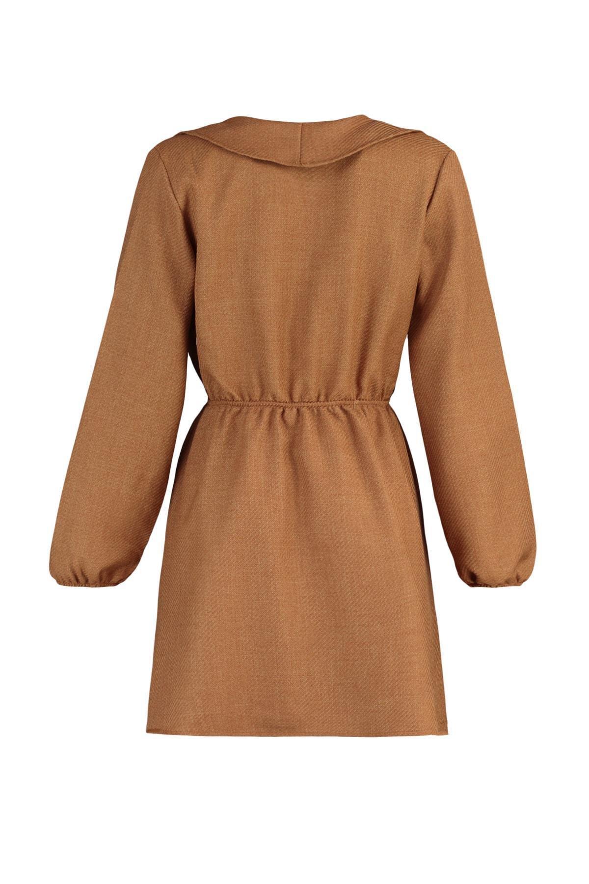 Trendyol - Brown Cache-Coeur Skater Dress