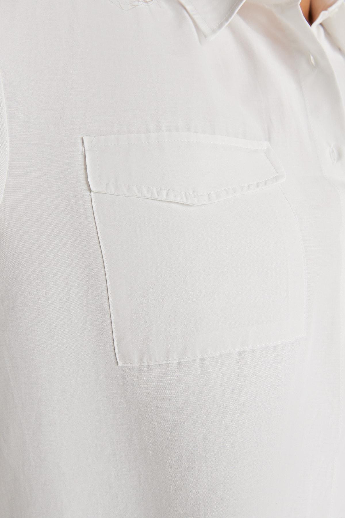 Trendyol - White Oversize Cotton Plus Size Shirt