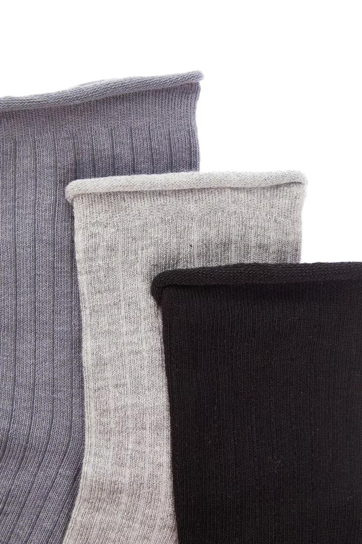 Gray Socks , Set Of 3, Gray, large image number 0