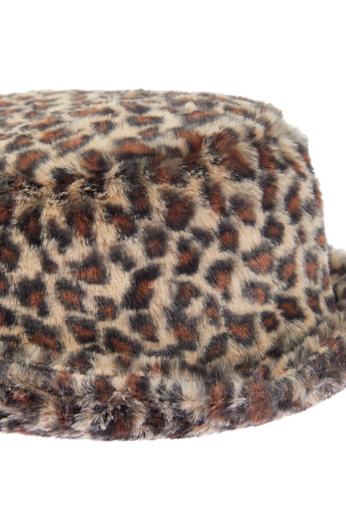 Brown Animal Print Casual Hat, Brown, large image number 3