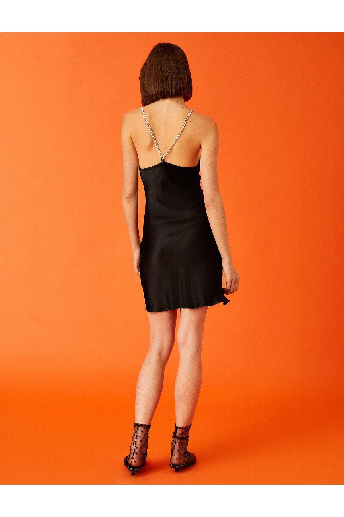 Koton - Black Mini Satin Dress