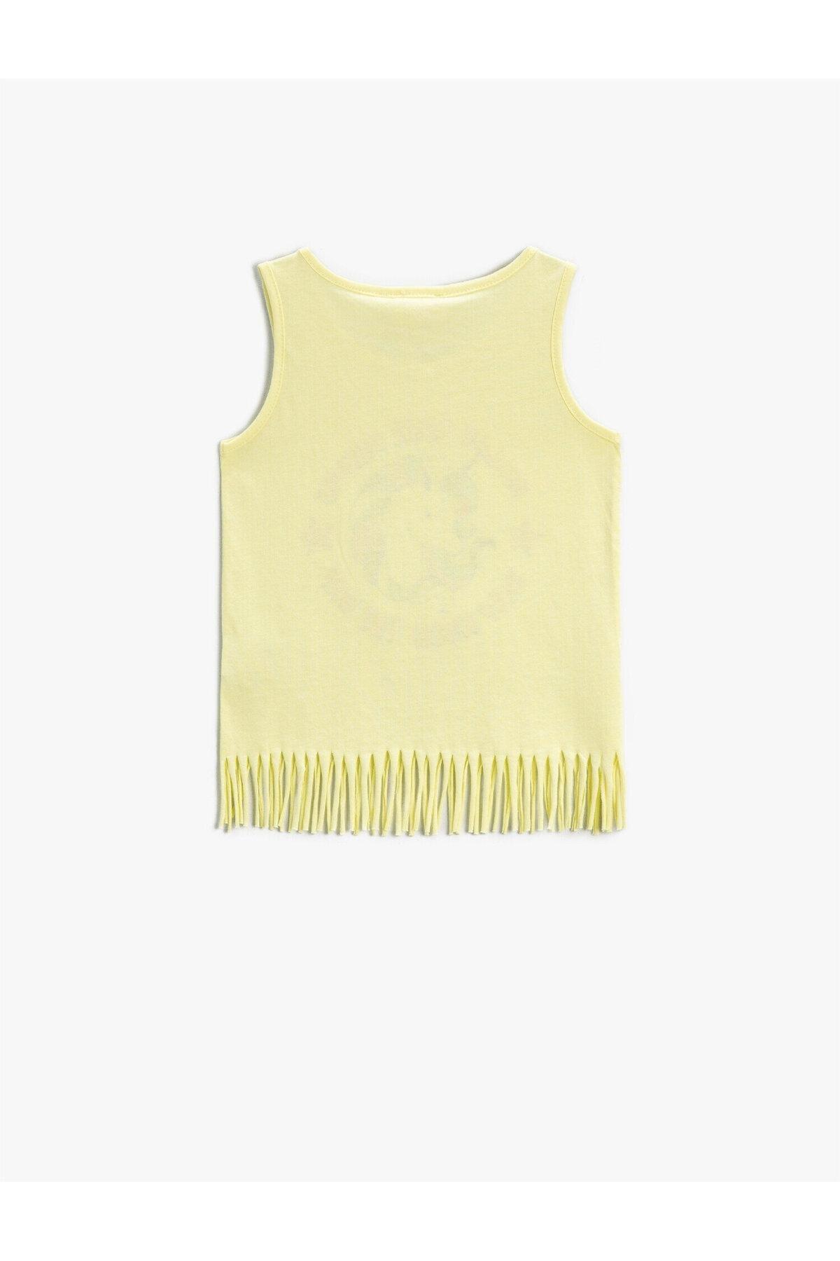 Koton - Yellow Printed Tassel Undershirt