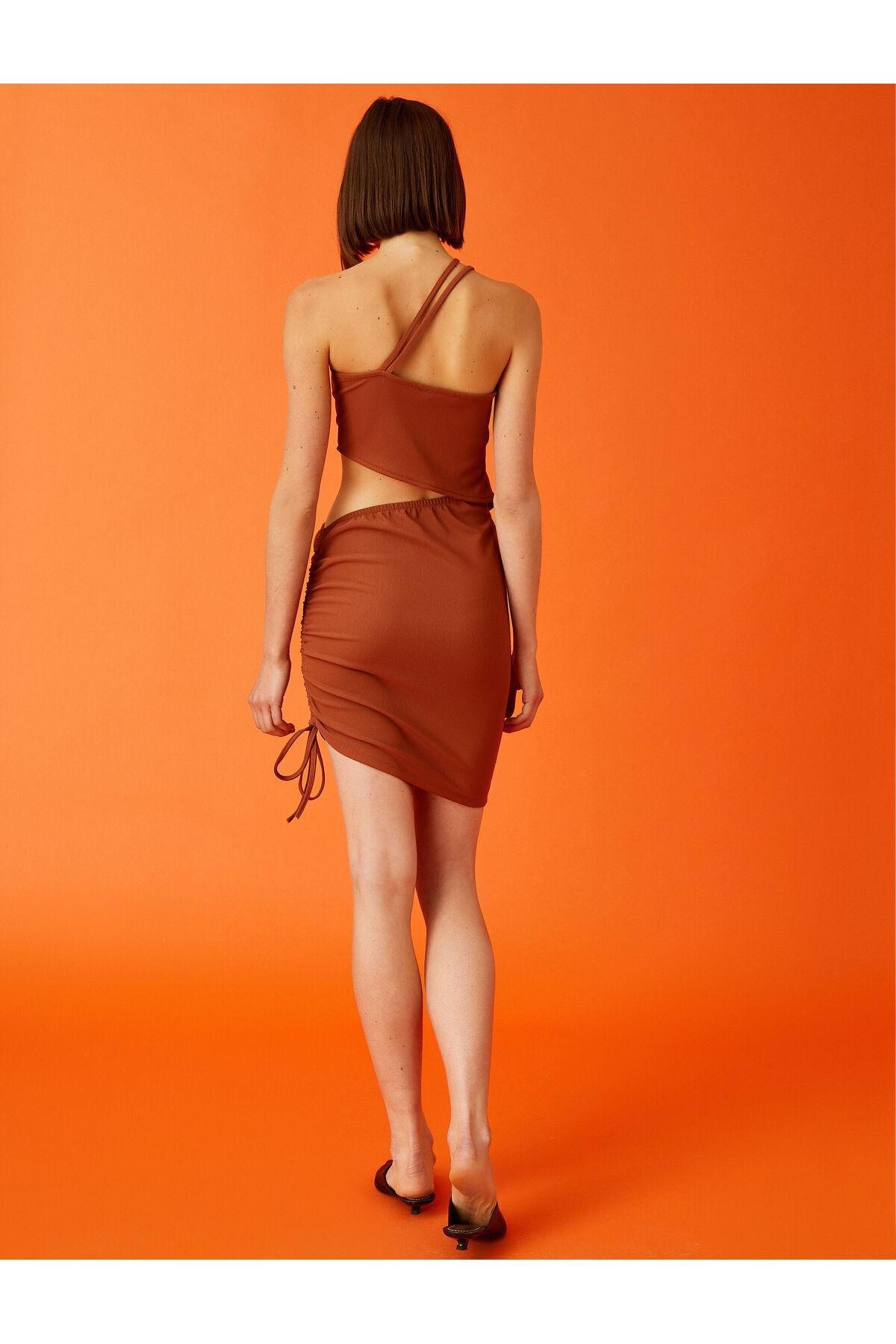 Koton - Brown Thin Straps Mini Dress