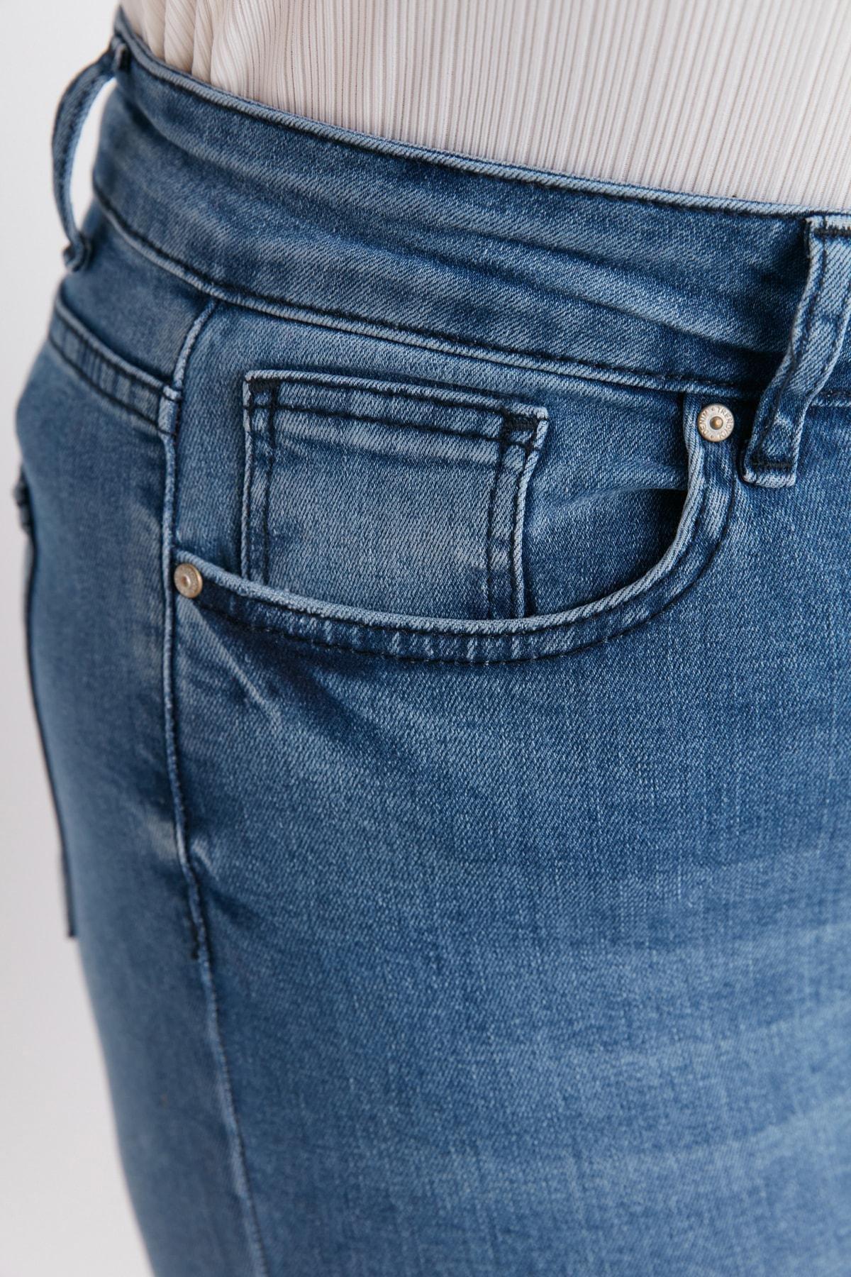 Blue Skinny High Waist Plus Size Jeans, , large image number 4