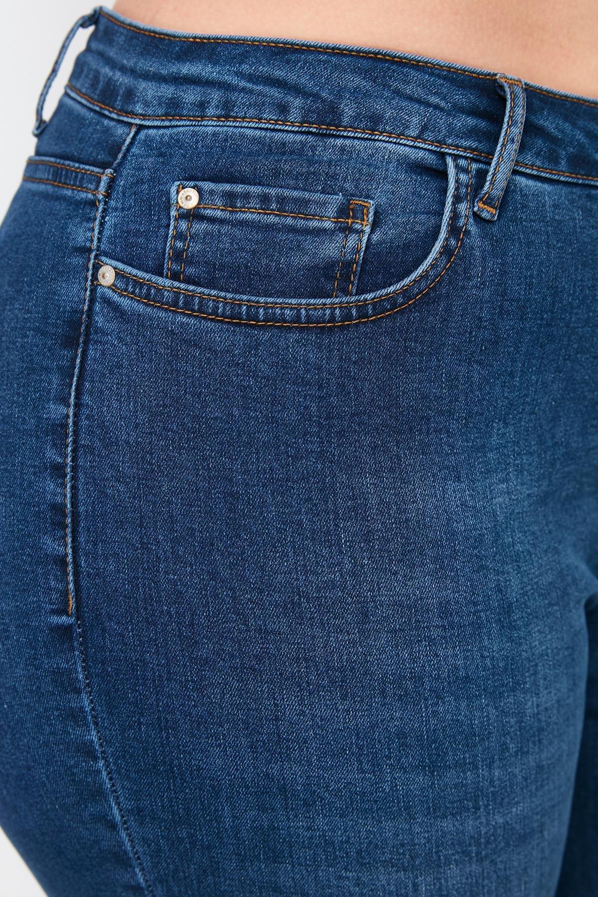 Blue Skinny High Waist Plus Size Jeans, , large image number 7