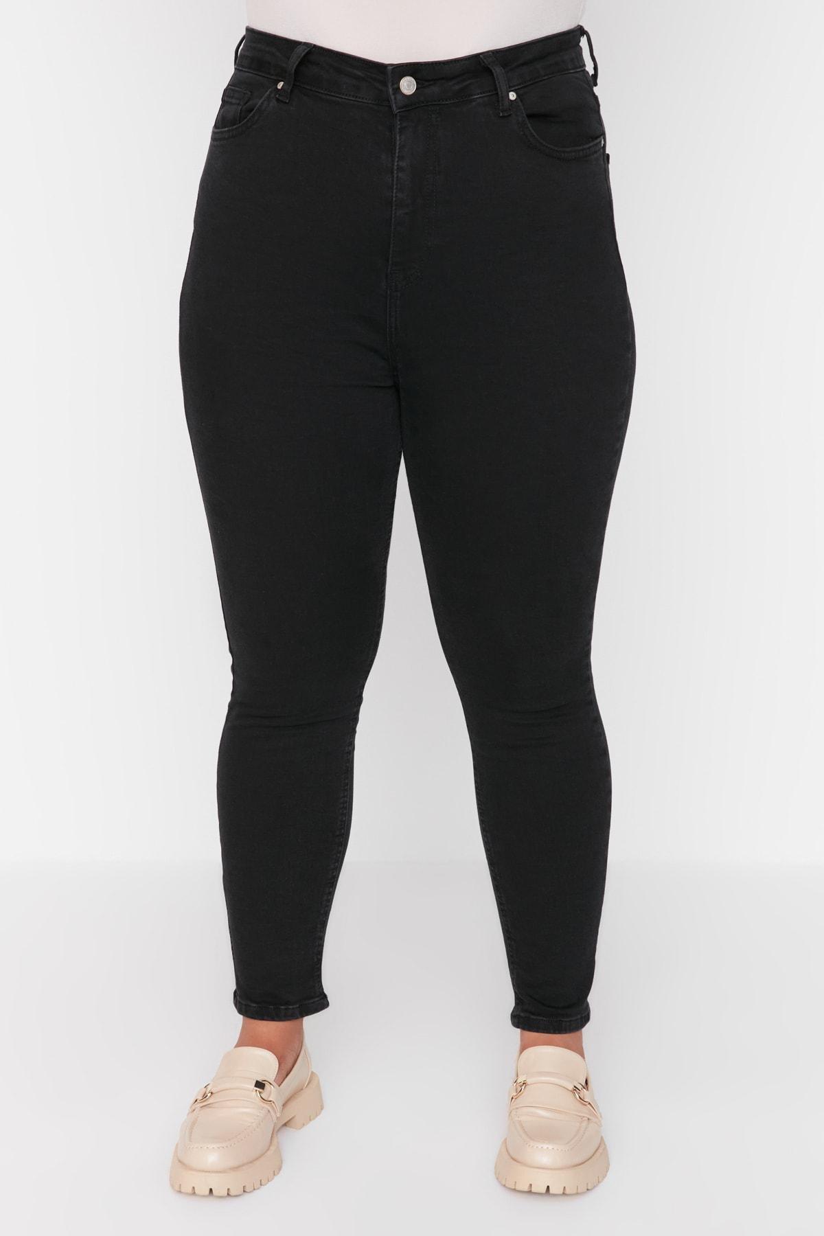 Black Skinny High Waist Plus Size Jeans, , large image number 2