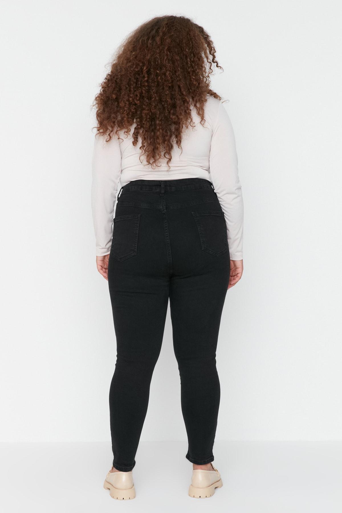 Black Skinny High Waist Plus Size Jeans, , large image number 5