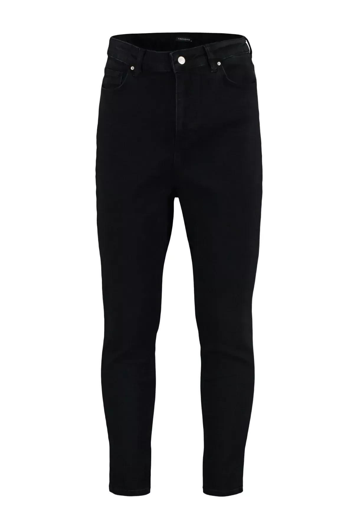 جينز بقصة سكيني فت وخصر مرتفع للمقاسات الكبيرة، أسود, Black, large image number 6