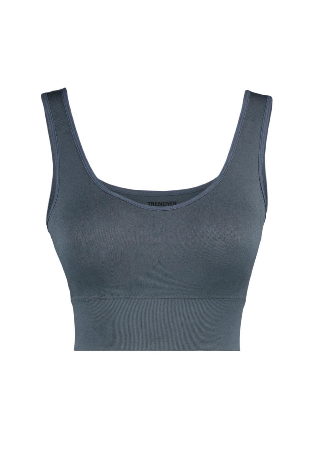 Trendyol - Grey Crop Sports Bra