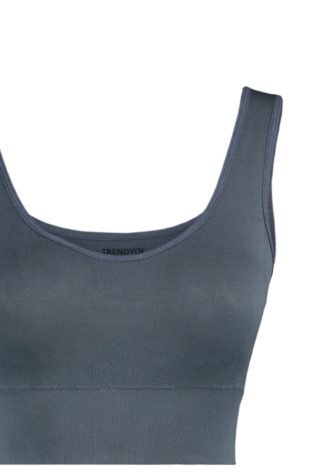 Grey Crop Sports Bra, , large image number 6