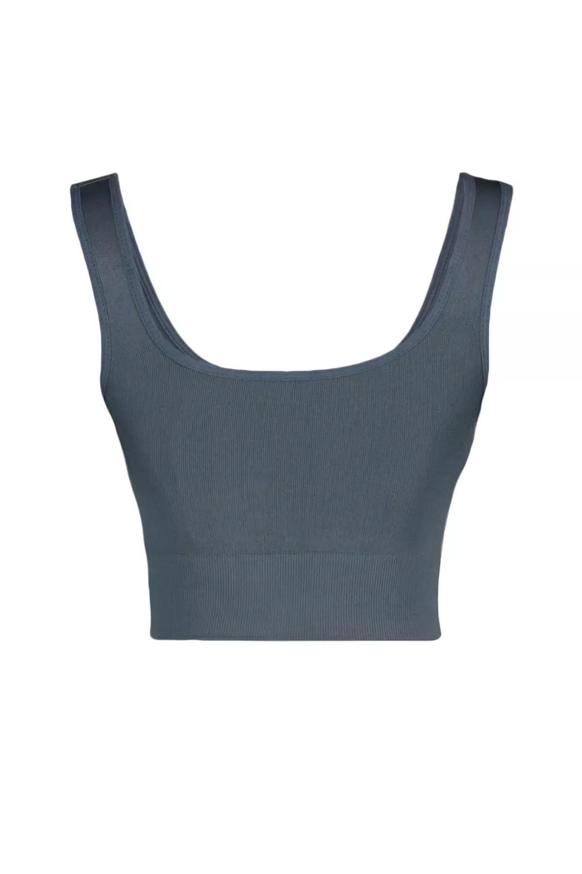 Grey Crop Sports Bra, , large image number 7