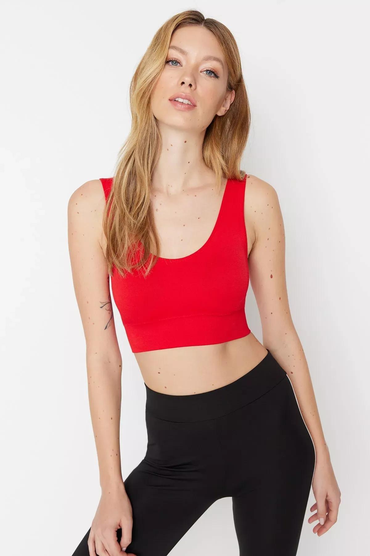 Red Crop Sports Bra, , large image number 1