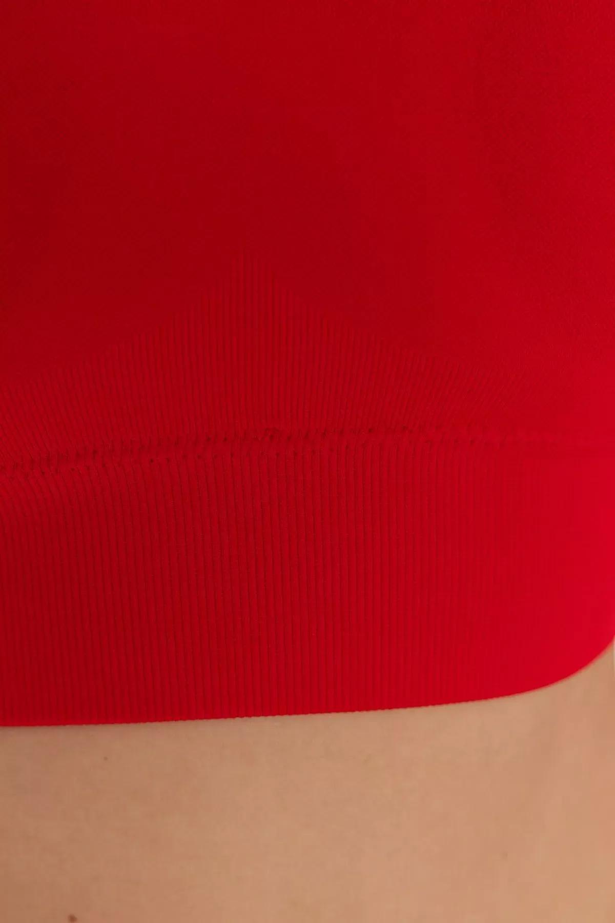 Red Crop Sports Bra, Red, large image number 3
