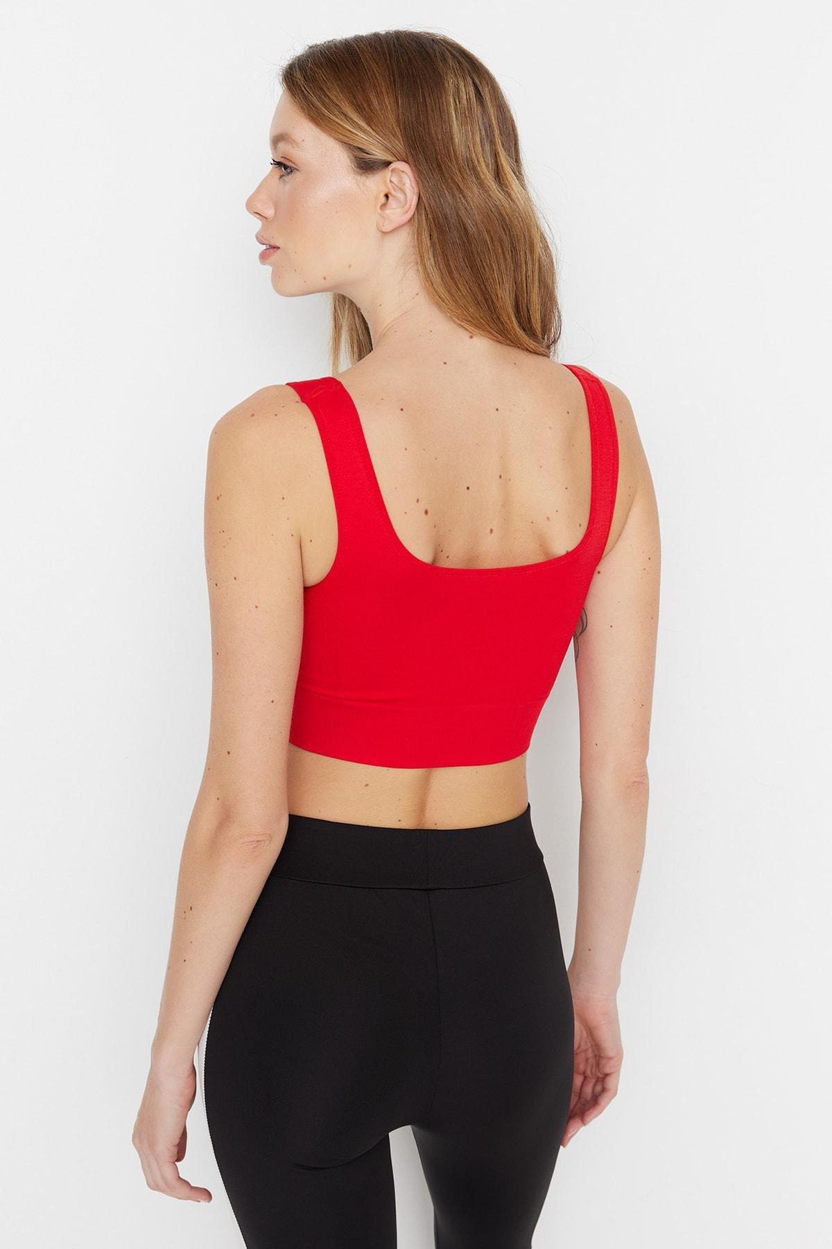 Red Crop Sports Bra, , large image number 4