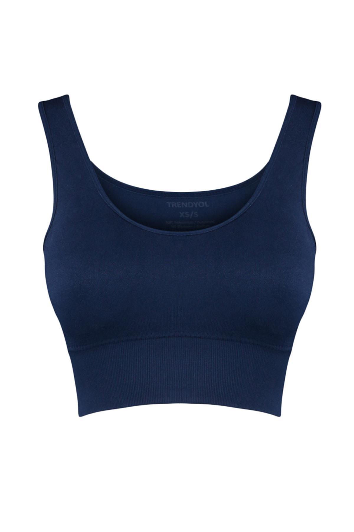 Blue Plain Sports Bra, , large image number 5