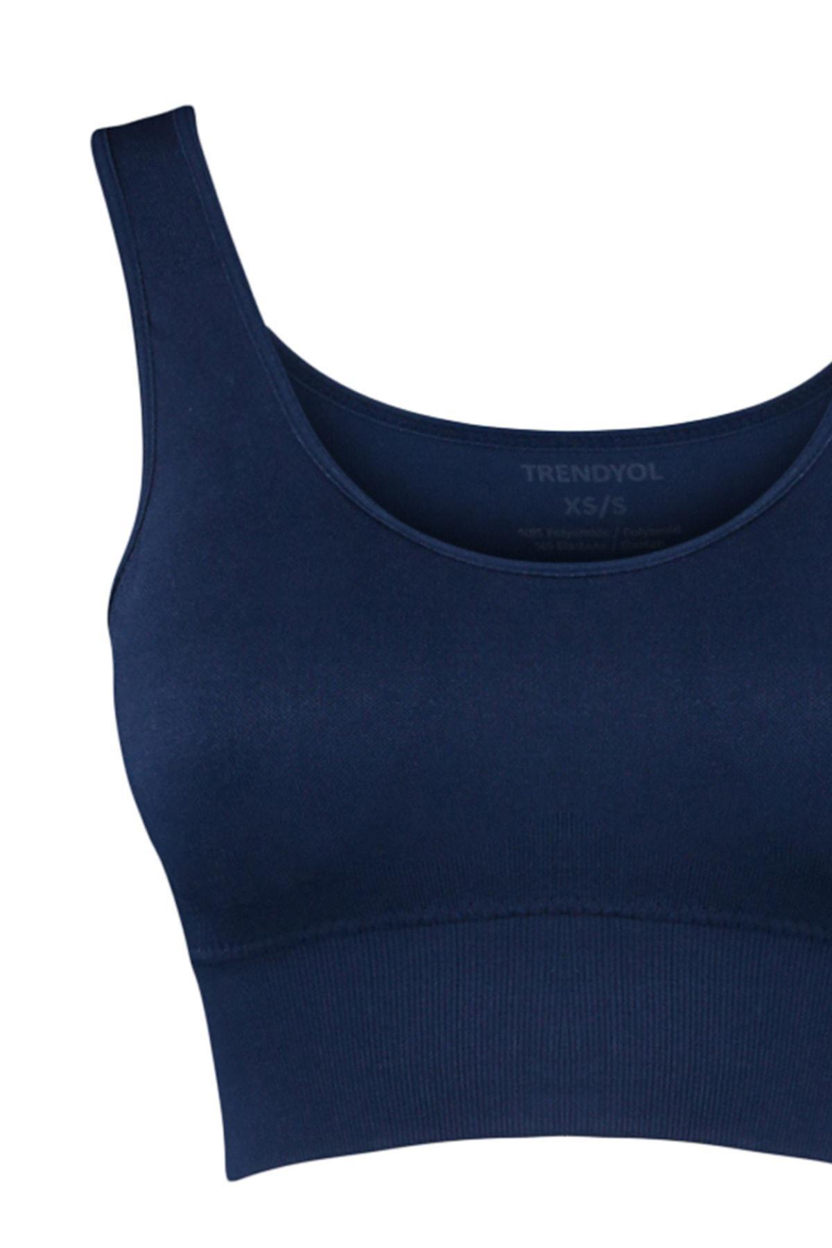 Blue Plain Sports Bra, , large image number 6