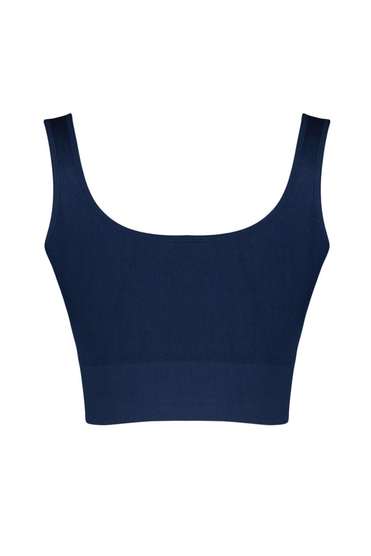 Blue Plain Sports Bra, , large image number 7