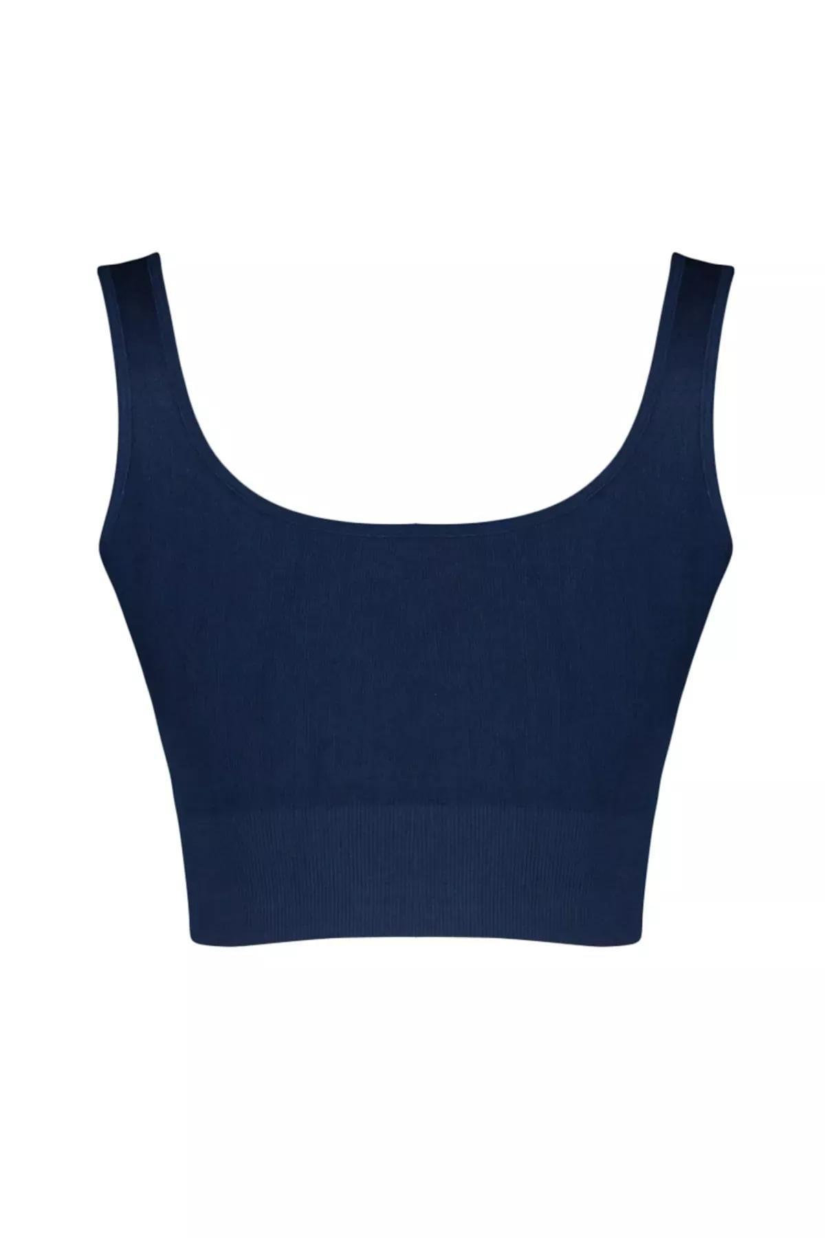 حمالة صدر رياضية سادة، أزرق, Dark blue, large image number 7