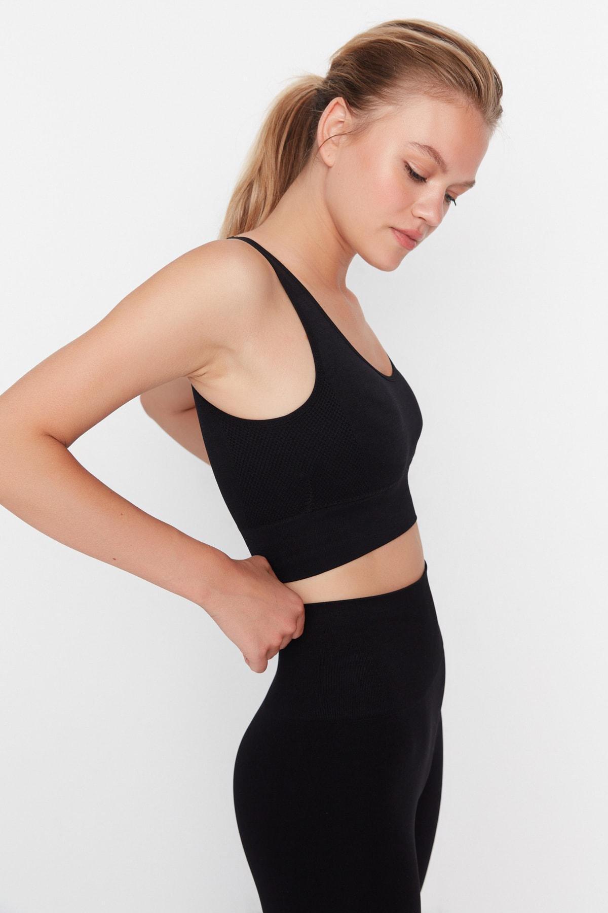 Black Crop Sports Bra, , large image number 4