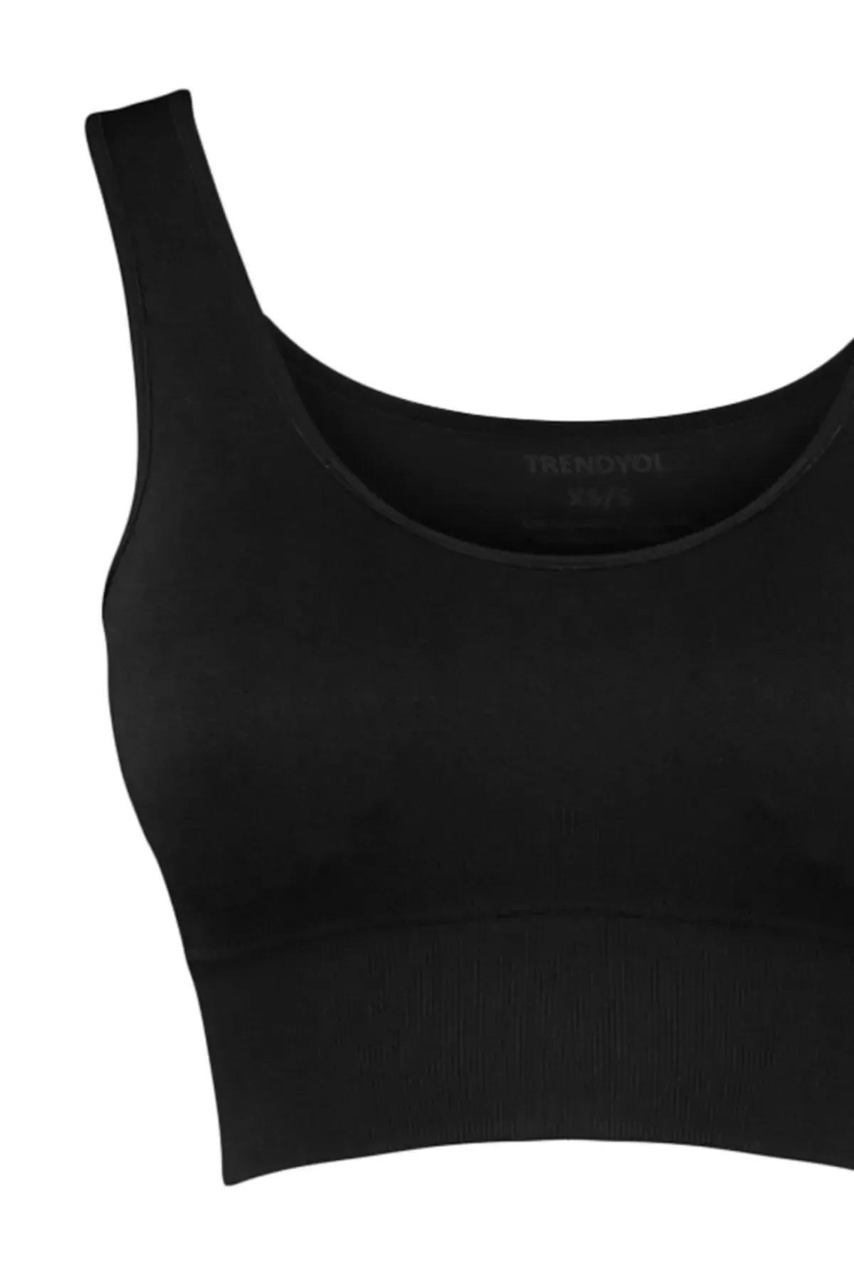 Black Crop Sports Bra, Black, large image number 5