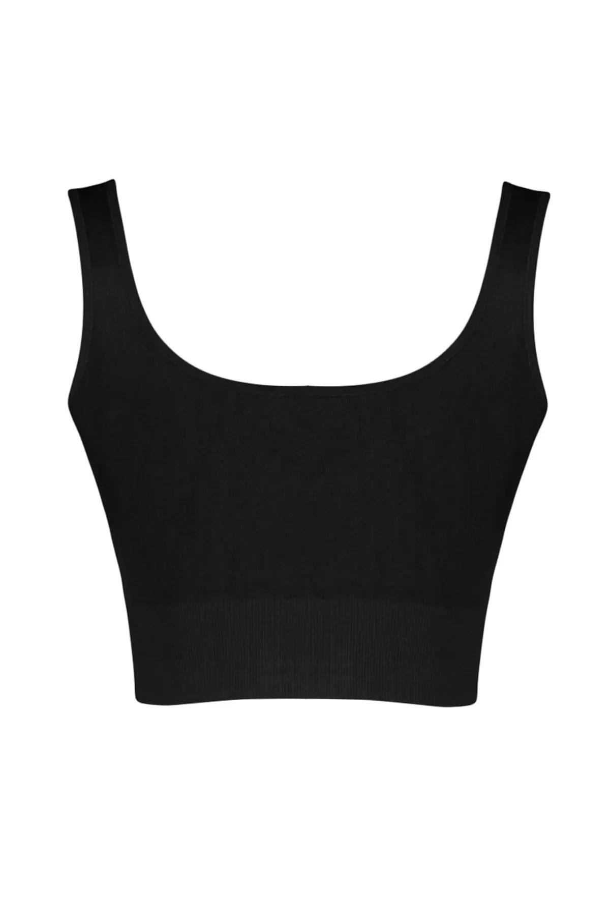 Black Crop Sports Bra, Black, large image number 7