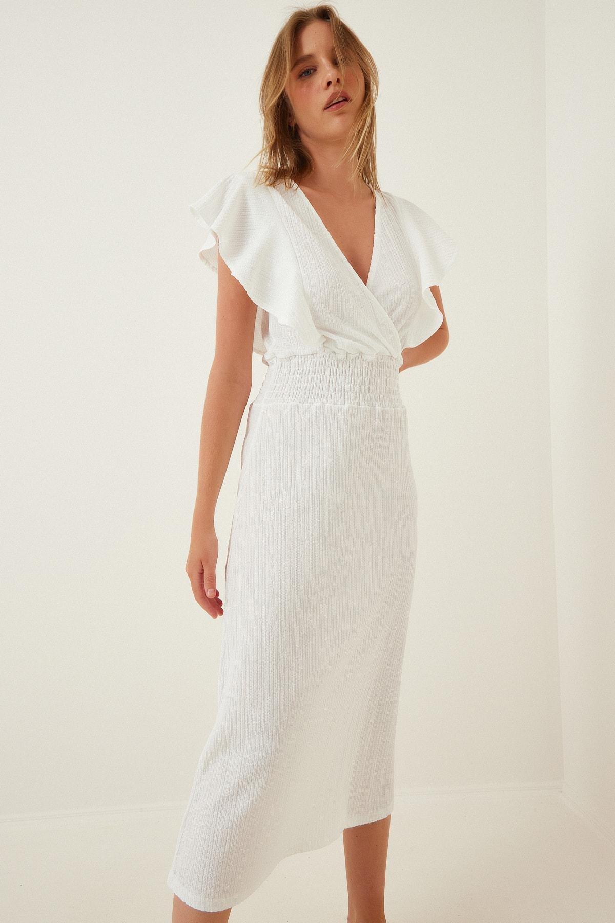 White Cache-Coeur A-Line Dress, , large image number 0