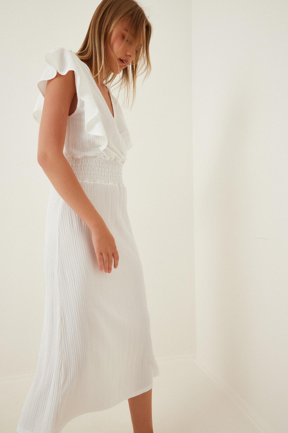 White Cache-Coeur A-Line Dress, , large image number 4