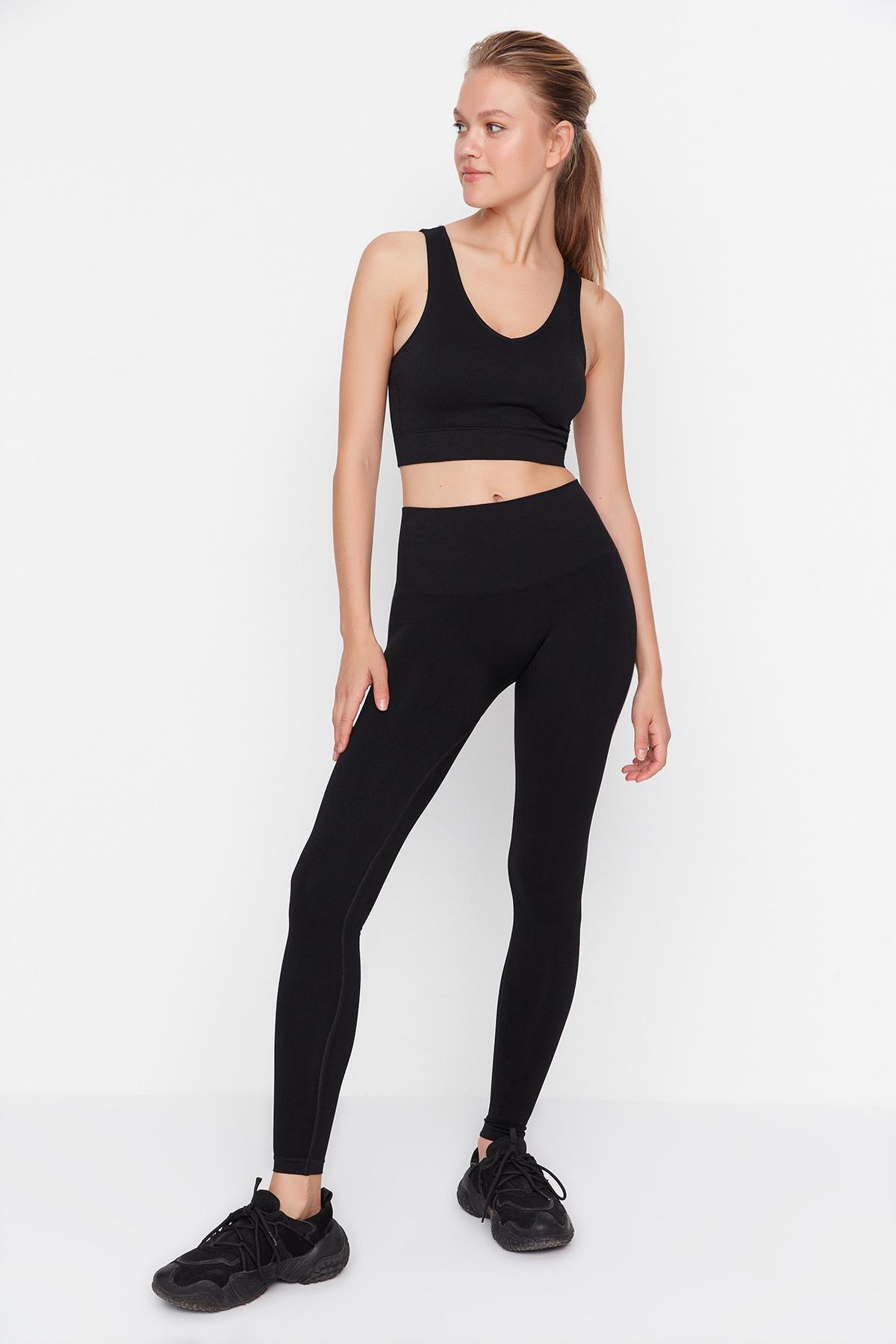 Black High Waist Leggings, , large image number 2
