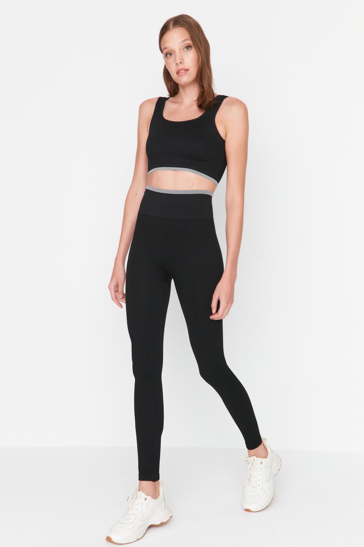 Black High Waist Leggings, , large image number 1