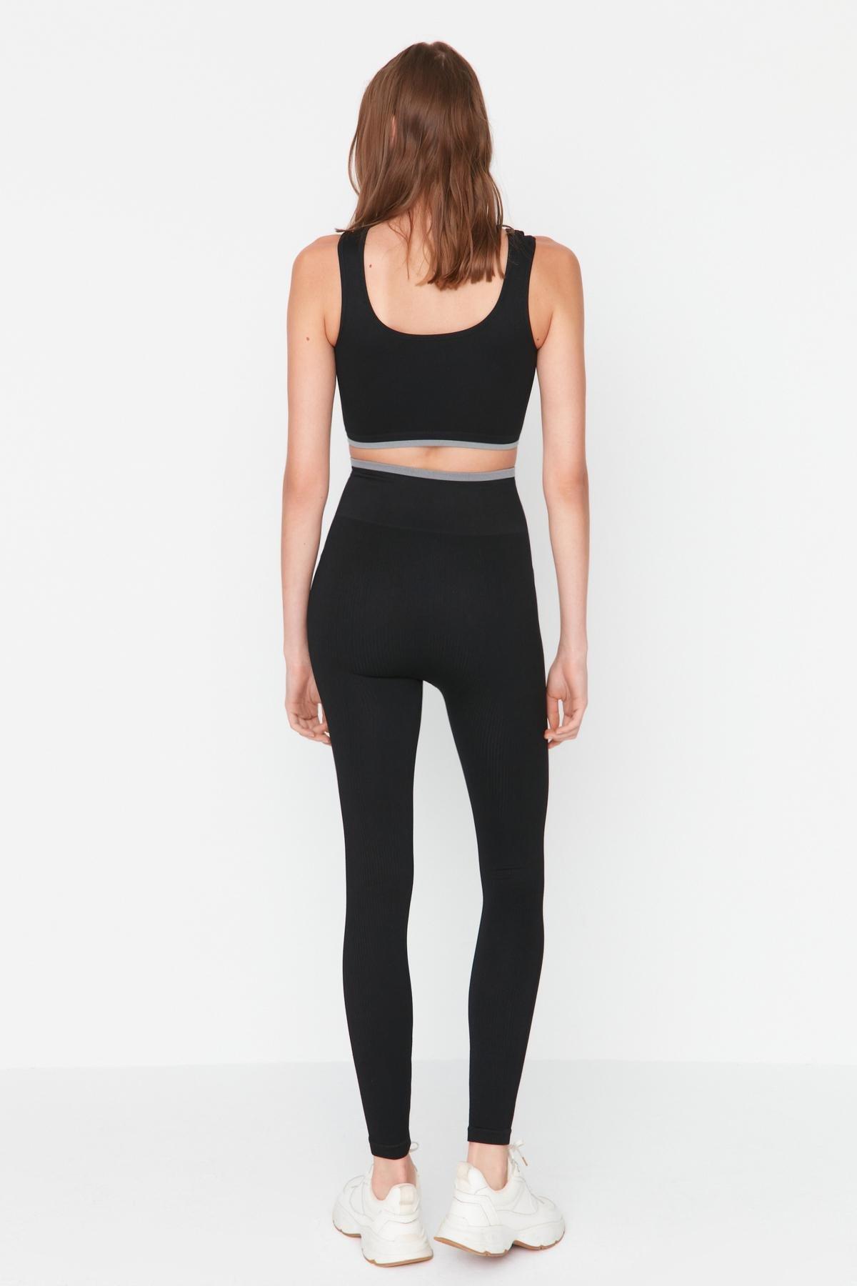 Black High Waist Leggings, , large image number 6
