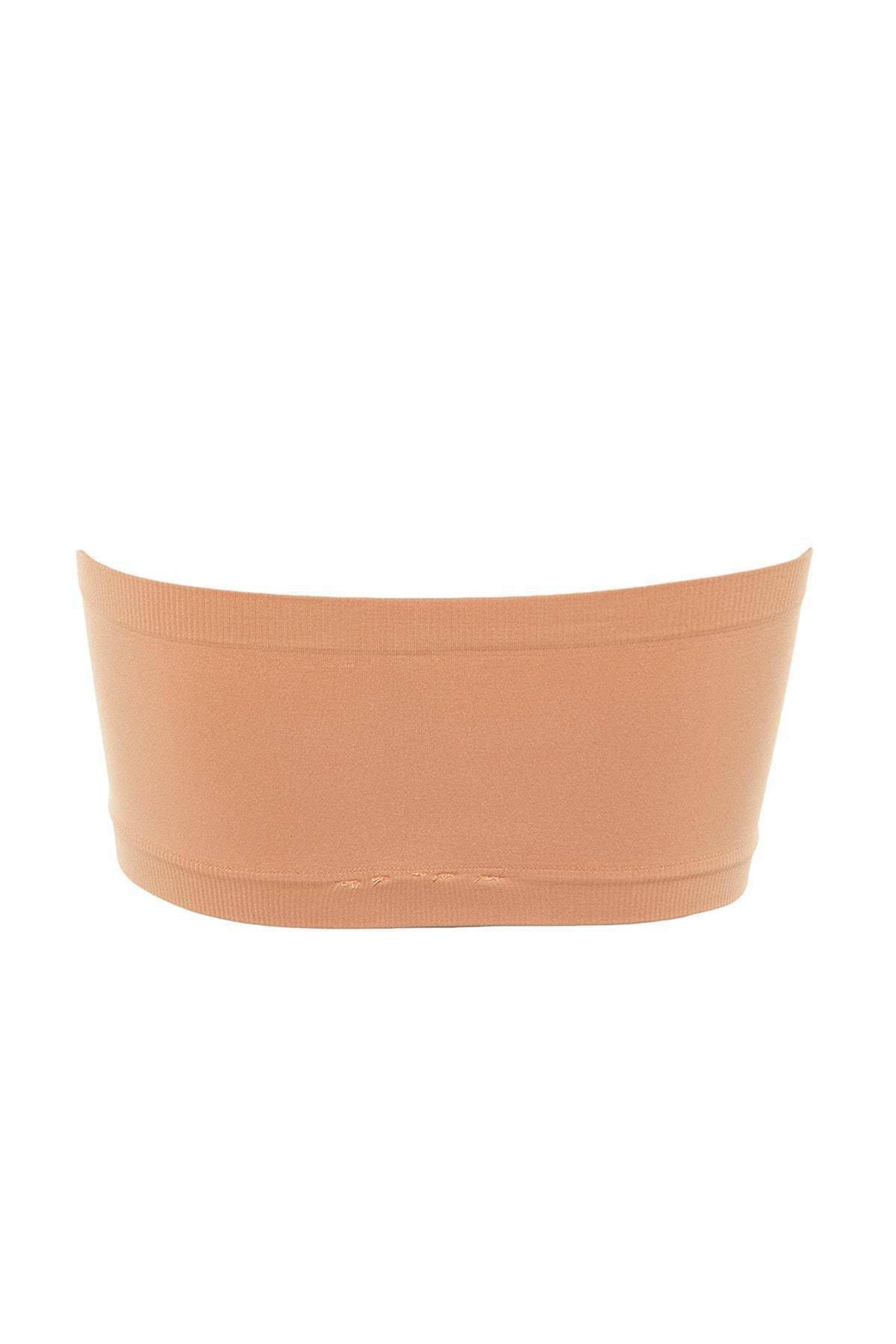 Beige Plain Strapless Bra, , large image number 7